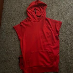 Fear Of God Collection One Red Cutoff Sleeveless Hoodies - Size L
